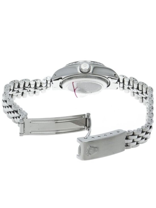 Rolex Oyster Perpetual Date Mosaic Dial Antique SS Watch Silver Polished